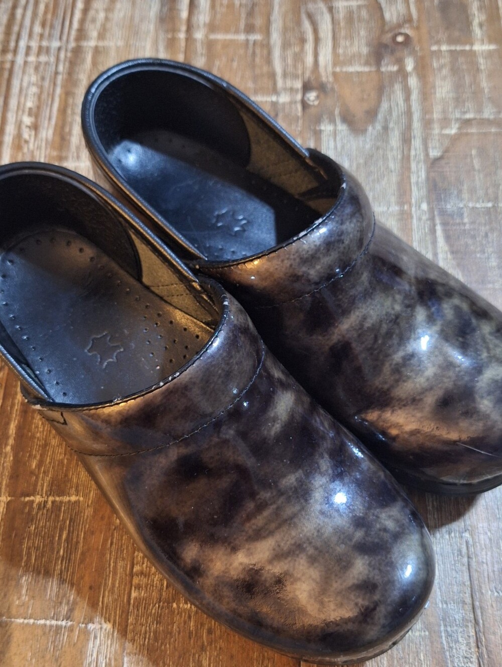 Dansko‎ Professional 36 Slip On Comfort Walking Clogs Black/Grn Women’s US 5.5-6